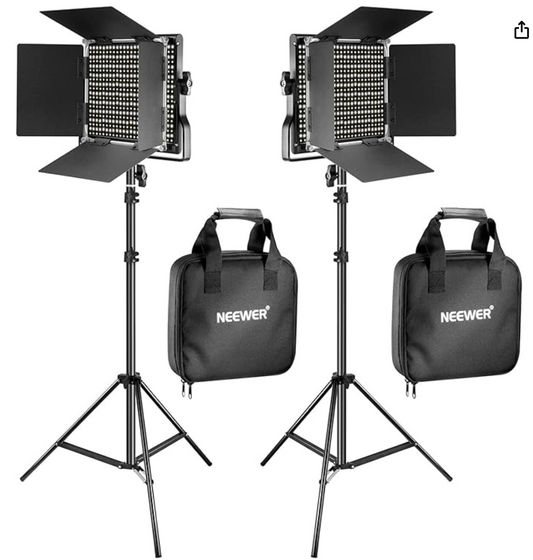 Applicators Kit: NEEWER 2 Pack Bi Color 660 LED Video Light and Tripod Stand Kit: 3200-5600K CRI96+ (Amazon)