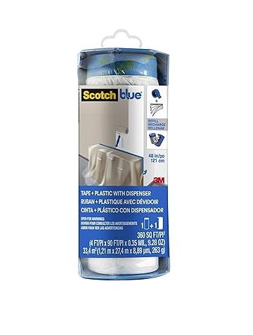 Applicator Kit: ScotchBlue Pre Plastic Painters Tape with Bladed Dispenser, 48 in x 30yd (Amazon)