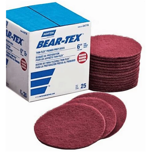 Applicator Kit: Norton Bear-Tex 34770 6" Red Primer Prep Sanding Disc (Virtucolor)