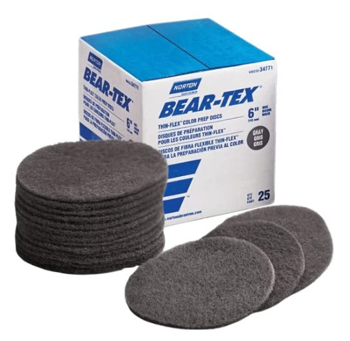 Applicator Kit: Norton Bear-Tex 6 in. Thin Flex Scuff Disc - Grey (P800-1000) (Napa Auto Parts)